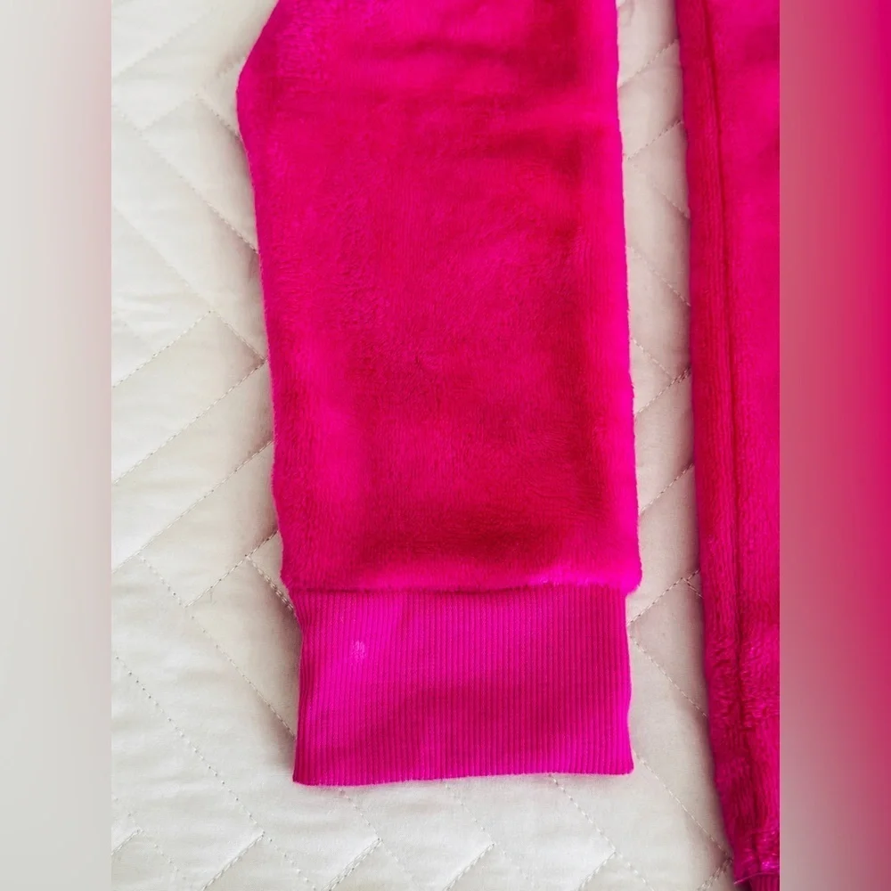 Childrens Place Fuchsia Sequin Heart Furry Sherpa Sweatshirt Top Size XL 14